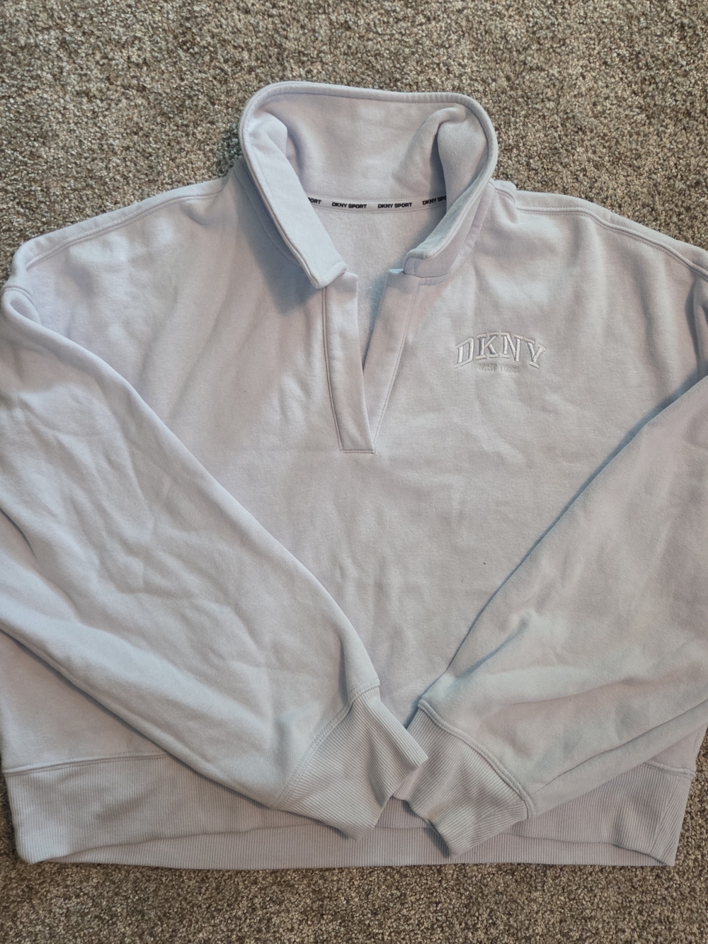 DKNY Men's Pale Blue Quarter-Zip Sweatshirt